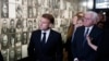 French President Emmanuel Macron (L) and German President Frank-Walter Steinmeier visit the memorial center during the 80th anniversary of the massacre of 643 persons by Nazi German forces, in Oradour-sur-Glane, France, on June 10, 2024. 