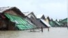 ရခိုင်မှာ မိုးကြီးလို့ ကျောက်‌တော်မြို့နယ် ညောင်ချာင်း စစ်ဘေးဒုက္ခသည်စခန်း ရေဝင်နေစဉ် (သြဂုတ် ၇၊ ၂၀၂၃)