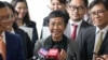 Journalist Maria Ressa, 2021 Nobel Peace Prize winner and Rappler CEO, gestures as she talks to reporters after being acquitted by the Pasig Regional Trial Court in a tax evasion case in Pasig city, Philippines, Sept. 12, 2023.