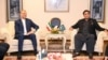 This handout photo taken on Aug. 3, 2023, shows Pakistan's Foreign Minister Bilawal Bhutto Zardari, right, meeting with Iranian counterpart Hossein Amir-Abdollahian at the foreign ministry in Islamabad. (AFP/Ministry of Foreign Affairs of Pakistan)
