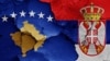 Zastave Kosova i Srbije - ilustracija.