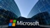 Ամերիկյան <<Microsoft>> տեխնոլոգիական ընկերության ֆրանսիական կենտրոնակայանի տարբերանշանը` Իսի-Լե-Մուլինոյում` Փարիզի արվարձանում, 2018 թվականի մարտի 6