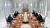 O'zbekiston rahbari Shavkat Mirziyoyev Rossiya Tashqi ishlar vaziri vazifasini bajaruvchi Sergey Lavrovni qabul qildi. Toshkent, 16-yanvar, 2020. 