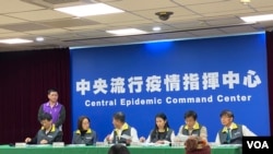 资料照：台湾中央流行疫情指挥中心举行记者会报告最新疫情消息。