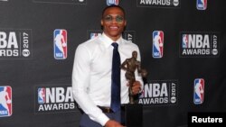 Russell Westbrook, MVP (meilleur joueur) de la NBA, New York, le 26 juin 2017