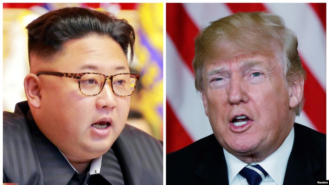 FILE - A combination photo shows North Korean leader Kim Jong Un in Pyongyang, North Korea and U.S. President Donald Trump in Palm Beach, Florida.