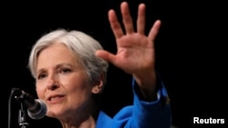 Green Party presidential candidate Jill Stein speaks at a campaign rally in Chicago, Illinois, Sept. 8, 2016. 
