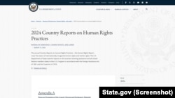美国国务院发布《2024年各国人权报告》(美国国务院网站截图，2025年8月12日)
