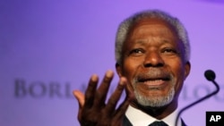 Kofi Annan, ancien secrétaire général des Nations Unies, au symposium du World Food Prize à Des Moines, en Iowa, 14 octobre 2010. 