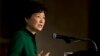 South Korean President Park Geun-hye speaks to the U.S. Chamber of Commerce and the U.S.-Korea Business Council annual meeting in Washington, Oct. 15, 2015.