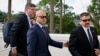 Walt Nauta, center, an aide to former U.S. President Donald Trump and co-defendant in the case regarding allegedly mishandled classified documents, arrives at the courthouse in Fort Pierce, Florida, on May 22, 2024.