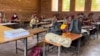 Students at Shingai Primary School in Chitungwiza, studying on their own. Feb. 11, 2022 as teachers in Zimbabwe remain on strike over poor remuneration. (Columbus Mavhunga/VOA)