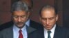 Foreign ministers Subramanyam Jaishankar of India, left, and Aizaz Ahmad Chaudhry of Pakistan, right, leave a meeting in New Delhi, India, April 26, 2016. Chaudhry is visiting India for an annual conference on Afghanistan.