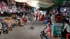 A quiet Canadia Industrial Park Market without bustling shoppers along the Veng Sreng Boulevard in Phnom Penh, Cambodia, Thursday, March 5, 2020. (Nem Sopheakpanha/VOA Khmer) 