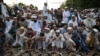 FILE - Sunni Muslims attend an anti-Shiite protest in Islamabad, Sept. 17, 2020. Such rallies followed a raft of blasphemy accusations against Shiite leaders in Sunni-majority Pakistan. 
