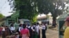 ကိုဗစ်ရောဂါပျံ့နှံ့လာမှုကြောင့် ပိတ်လိုက်ရ သော လက်ပံတန်းမြို့က အထက်တန်းကျောင်းတခု (ဓာတ်ပုံ- courtesy)