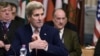 U.S. Secretary of State John Kerry takes part in an international conference on Libya, at the Ministry of Foreign Affairs in Rome, Dec. 13, 2015.