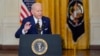 President Joe Biden speaks during a news conference in the East Room of the White House in Washington, Jan. 19, 2022. 