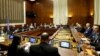 An overview of the room where Staffan de Mistura, the U.N. mediator for Syria, and the Syrian delegation, led by Syrian Ambassador to the U.N. Bashar Jaafari, opened the Syrian peace talks at the U.N. European headquarters in Geneva, Switzerland, Jan. 29,