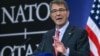 U.S. Secretary of Defense Ash Carter speaks at a news conference during a NATO defense ministers meeting at the alliance's headquarters in Brussels, Feb. 11, 2016. 