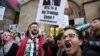 Protesters demonstrate against Republican U.S. presidential candidate Donald Trump in midtown Manhattan in New York City, April 14, 2016. 